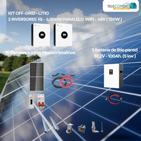 Kit A de 12kw Watts Alta Eficiencia-MPPT-Wifi