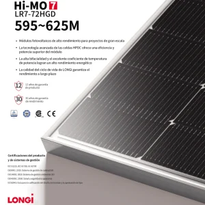 Panel Solar 615w Monocristalino Bifacial - Certificado SEC